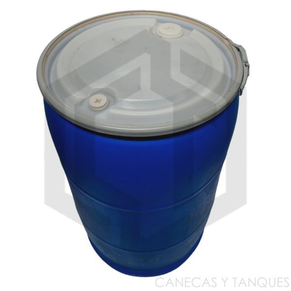 Caneca Plástica 55 Galones (208 Litros) Recta Con Tapa Y Aro